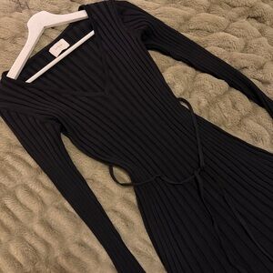 Dissh Black Ribbed Knit Dress